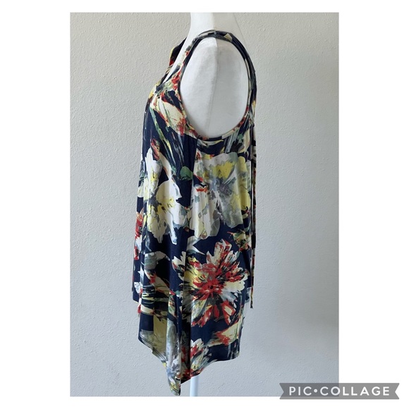 Weston Wear Women's floral Blouse tunic Top Sleeveless Tie in back boho  size M - Picture 5 of 9